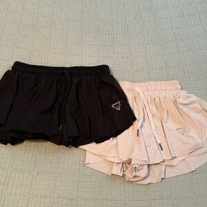 Black and white flair shorts